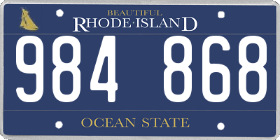 RI license plate 984868