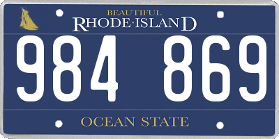 RI license plate 984869