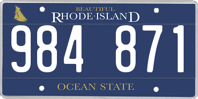 RI license plate 984871