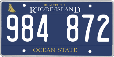 RI license plate 984872