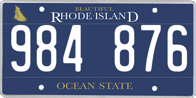 RI license plate 984876