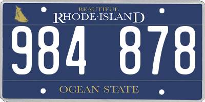 RI license plate 984878