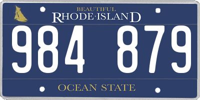 RI license plate 984879
