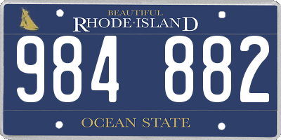 RI license plate 984882