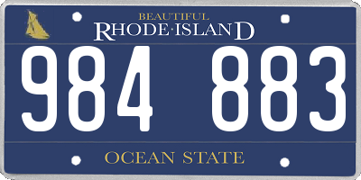 RI license plate 984883