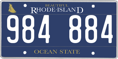 RI license plate 984884