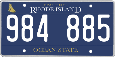RI license plate 984885