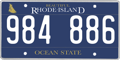 RI license plate 984886