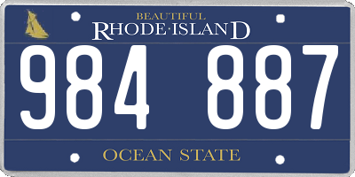 RI license plate 984887