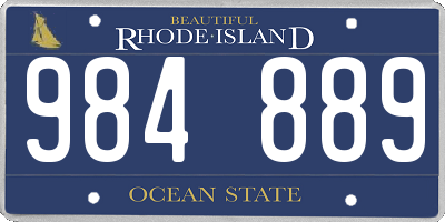 RI license plate 984889