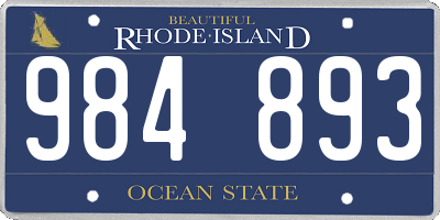 RI license plate 984893