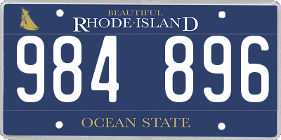 RI license plate 984896