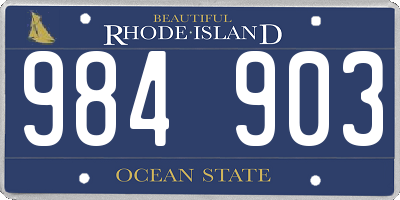 RI license plate 984903