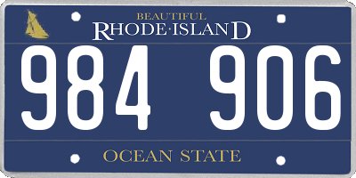 RI license plate 984906