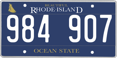 RI license plate 984907