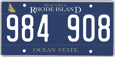 RI license plate 984908