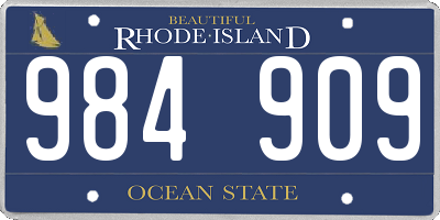 RI license plate 984909