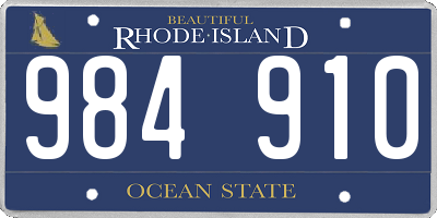 RI license plate 984910