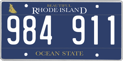 RI license plate 984911