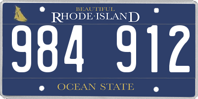 RI license plate 984912