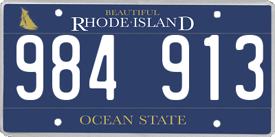 RI license plate 984913