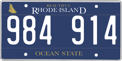 RI license plate 984914