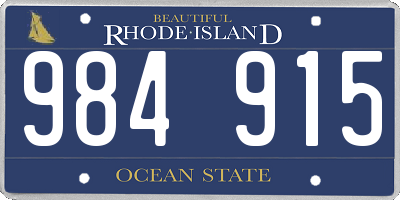 RI license plate 984915