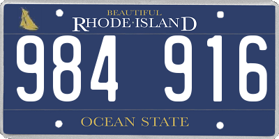 RI license plate 984916