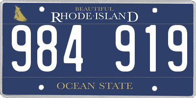RI license plate 984919