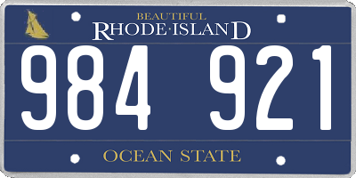 RI license plate 984921