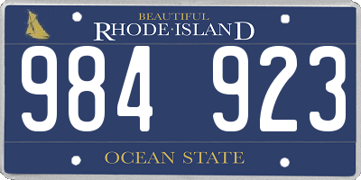 RI license plate 984923