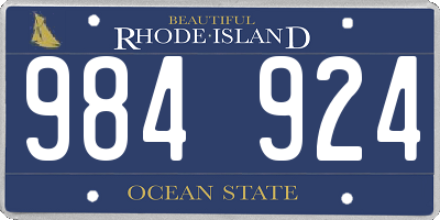RI license plate 984924