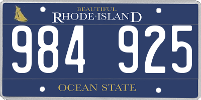 RI license plate 984925