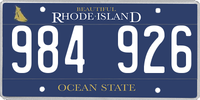 RI license plate 984926