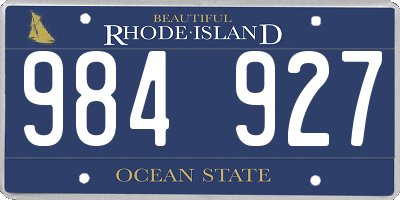 RI license plate 984927