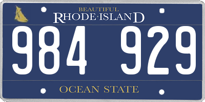 RI license plate 984929