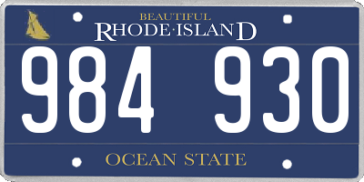 RI license plate 984930