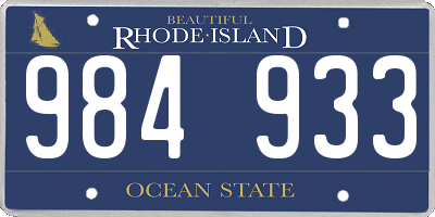 RI license plate 984933