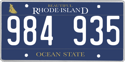 RI license plate 984935