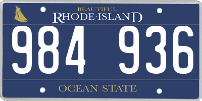 RI license plate 984936