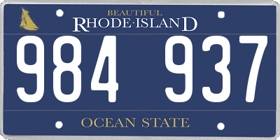 RI license plate 984937