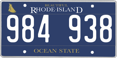 RI license plate 984938