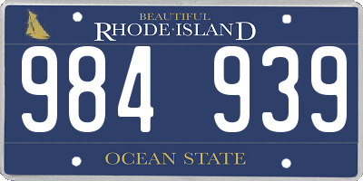 RI license plate 984939