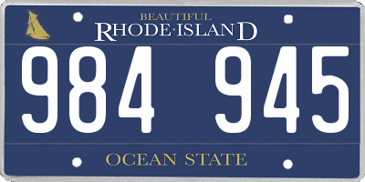RI license plate 984945