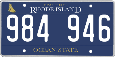 RI license plate 984946