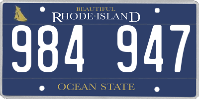 RI license plate 984947
