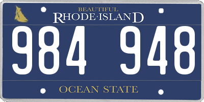 RI license plate 984948