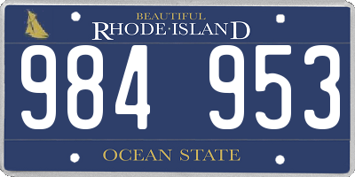 RI license plate 984953