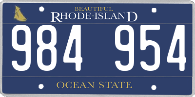 RI license plate 984954