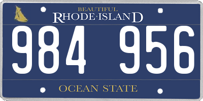 RI license plate 984956